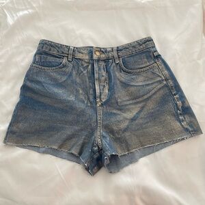 Denim Blue Metallic Short